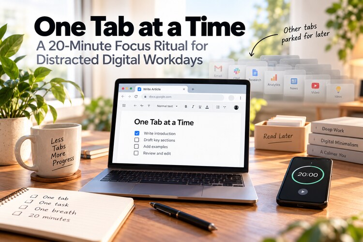 One Tab at a Time: A 20-Minute Focus Ritual for Distracted Digital Workdays